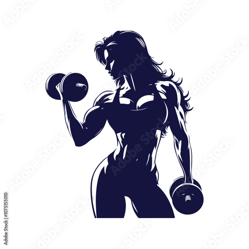 Women Gym and Fitness Silhouette Illustration Vector Design 