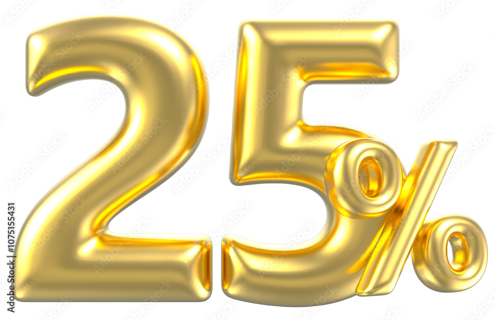 Number Gold Percent 3D Render Number Gold Percent 3D Render