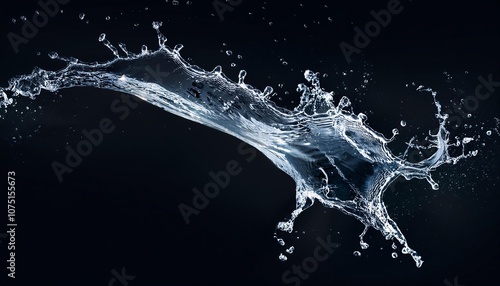 splash of water on blank black background