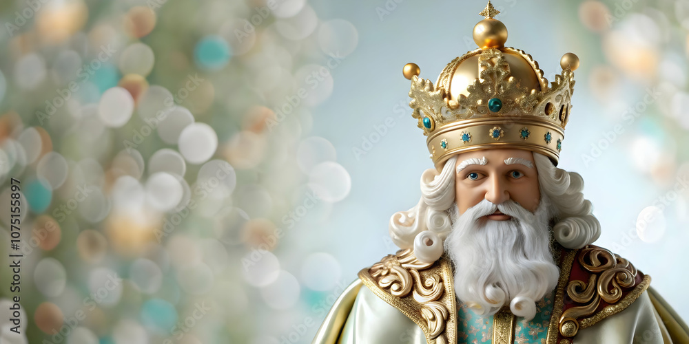 Obraz premium Reyes Magos Festive Carnival Glossy Background Vibrant Elements Lively Scene Copy Space Ideal for Carnival Themed Advertising Magazine Covers Photo Stock Concept