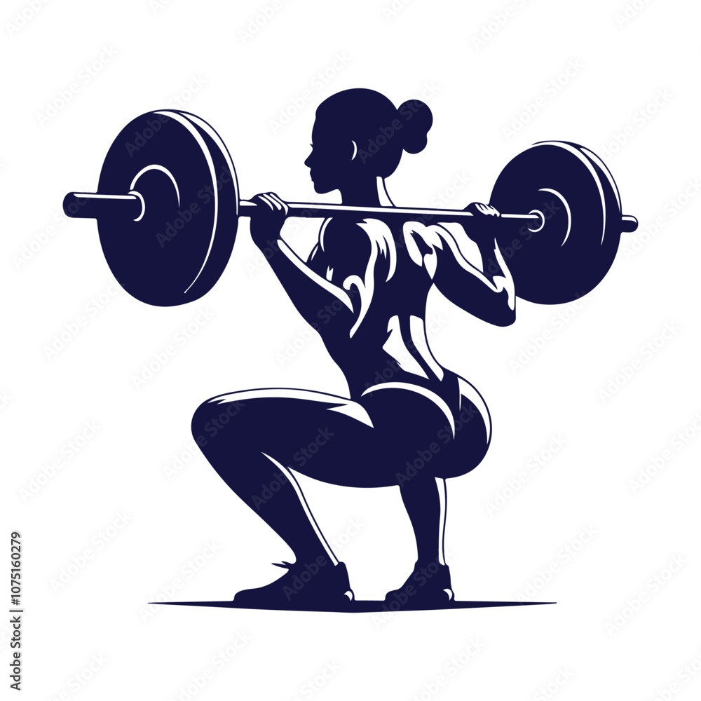Fototapeta premium Women Gym and Fitness Silhouette Illustration Vector Design