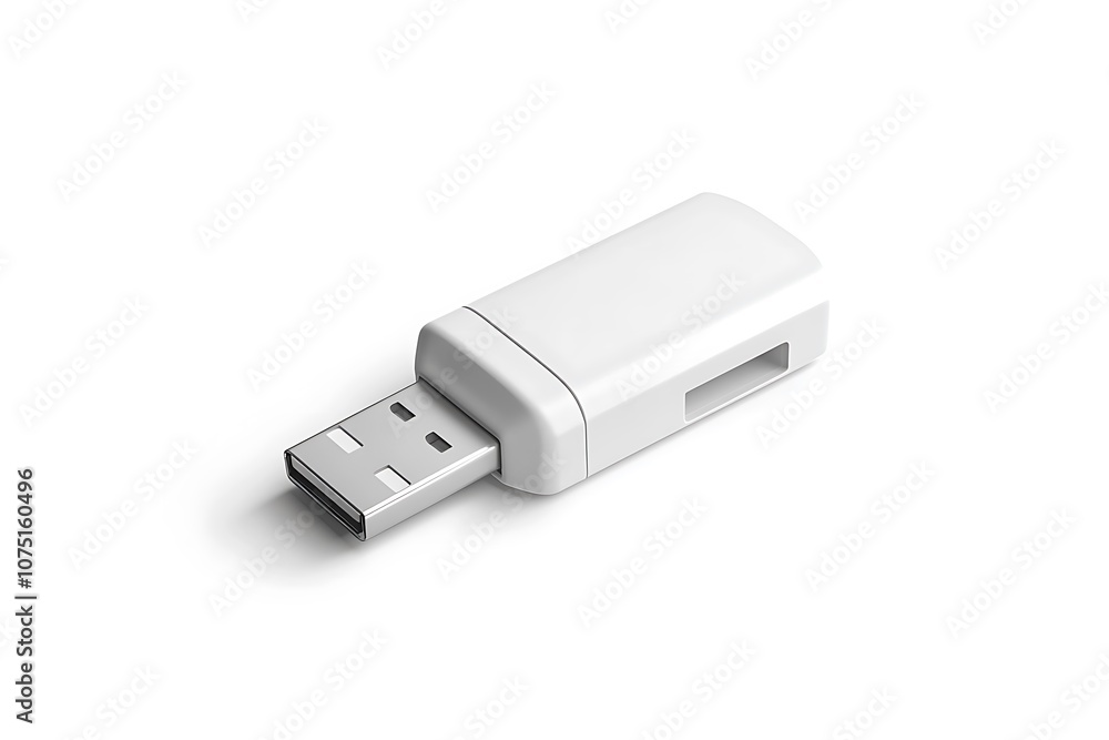 White opened usb stick mockup White opened usb stick mockup