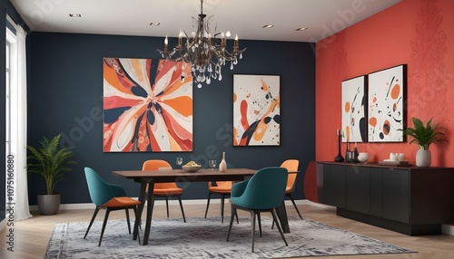 Fototapeta Naklejka Na Ścianę i Meble -  Photo interior modern design room 3d illustration