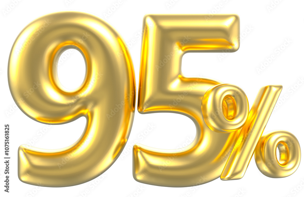 gold percent 95 3d render gold percent 95 3d render