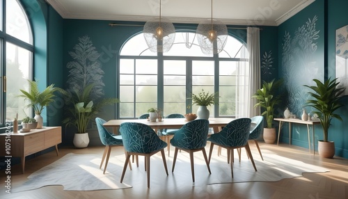 Fototapeta Naklejka Na Ścianę i Meble -  Photo interior modern design room 3d illustration