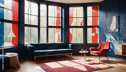 Fototapeta Naklejka Na Ścianę i Meble -  Photo interior modern design room 3d illustration