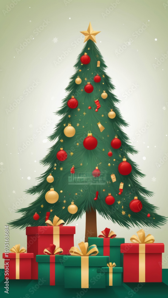 Matte Christmas background in red, green, and gold, traditional festive design Matte Christmas background in red, green, and gold, traditional festive design