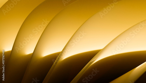 Abstract golden curves creating an elegant wavy pattern with gradient shades.