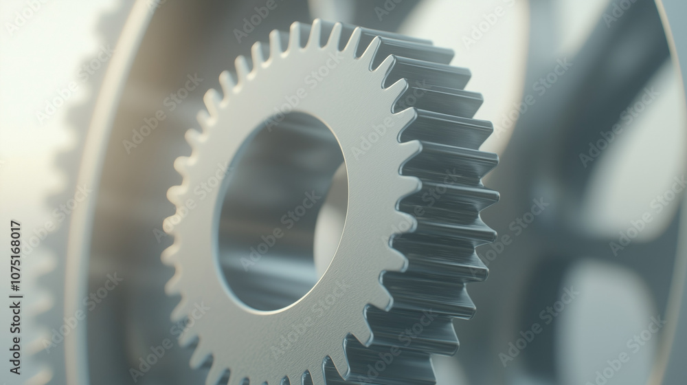 Rotating Metal Gear Wheel 3D Rendering of Precision Engineering Rotating Metal Gear Wheel 3D Rendering of Precision Engineering