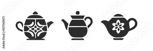 Set of teapot, vector illustration .