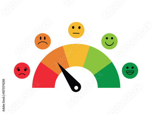 Feedback emoji. Bad and Good Review. Emoticon, emoji and smile, emotions scale. Feedback concept design set. Happy and Sad reaction. Mood faces for survey, rating icons.
