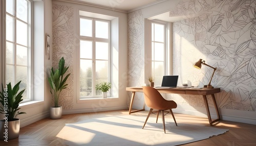 Fototapeta Naklejka Na Ścianę i Meble -  Photo interior modern design room 3d illustration