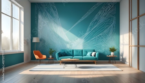 Photo interior modern design room 3d illustration