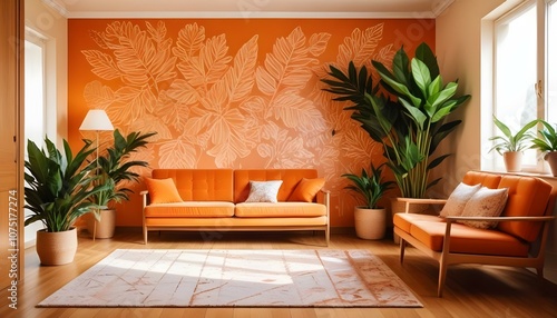 Photo interior modern design room 3d illustration