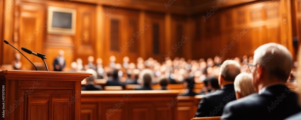Professional gathering in an elegant wooden conference room. Professional gathering in an elegant wooden conference room.