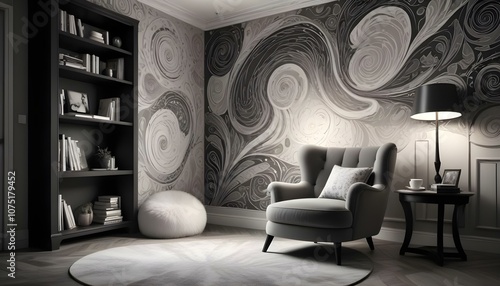 Fototapeta Naklejka Na Ścianę i Meble -  Photo interior modern design room 3d illustration