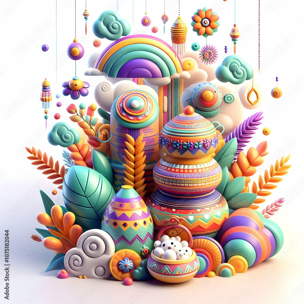 3D Soft Abstract Pongal Joy Concept - Vibrant Digital Art Celebrating Happiness, Prosperity of Pongal with Joyful Motifs for Magazine Advertisement, Iconic Design Isolated on White Background 3D Soft Abstract Pongal Joy Concept - Vibrant Digital Art Celebrating Happiness, Prosperity of Pongal with Joyful Motifs for Magazine Advertisement, Iconic Design Isolated on White Background