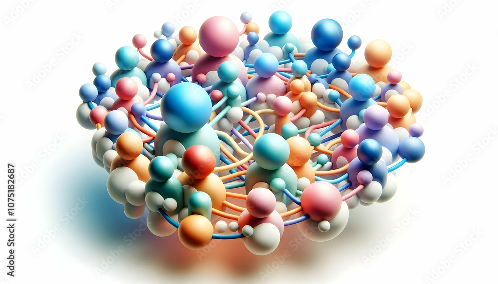 3D Soft Abstract Community Connection Concept Digital Art - Intertwining Lines Soft Colors Symbolizing Relationships Networking Ample Copy Space Icon Isolated on White Background 3D Soft Abstract Community Connection Concept Digital Art - Intertwining Lines Soft Colors Symbolizing Relationships Networking Ample Copy Space Icon Isolated on White Background