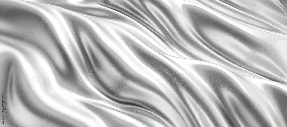 Obraz premium glowing silver white wave background, chrome 21