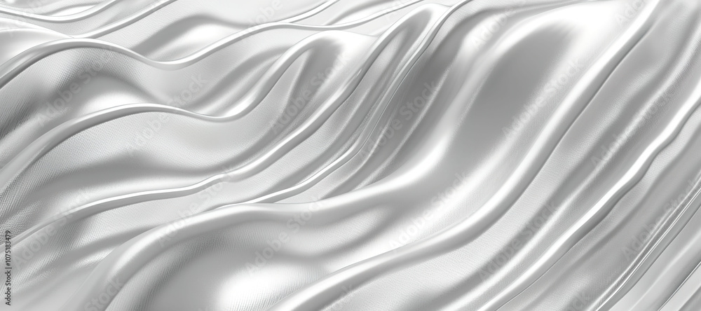 Obraz premium glowing silver white wave background, chrome 1