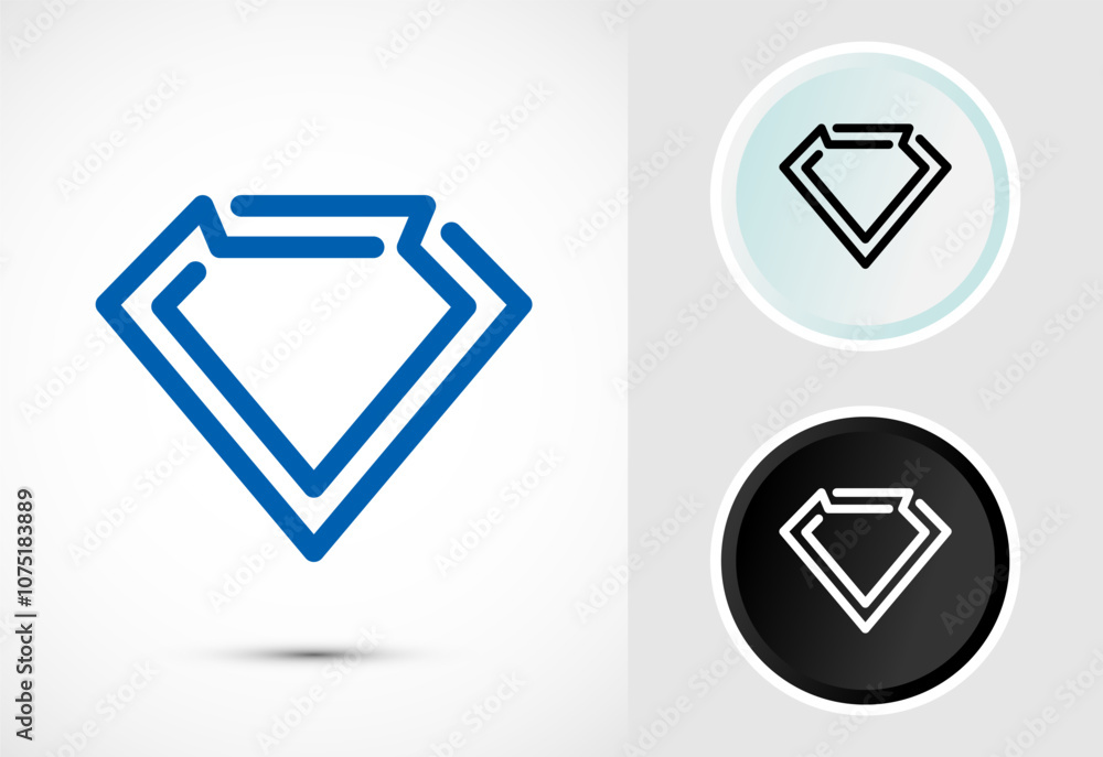 Diamond icon button design illustration. Jewel and gem icon Diamond icon button design illustration. Jewel and gem icon