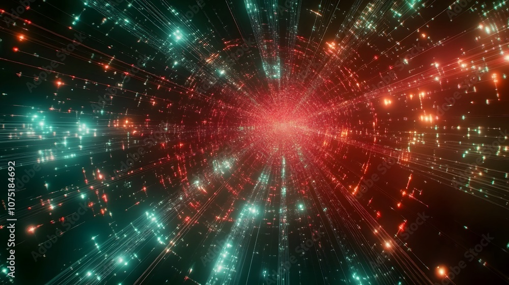 An abstract network of glowing lines and nodes forming a geometric pattern in a digital space, with colors blending smoothly to create a futuristic, interconnected grid. No text, no logo, wide angle An abstract network of glowing lines and nodes forming a geometric pattern in a digital space, with colors blending smoothly to create a futuristic, interconnected grid. No text, no logo, wide angle