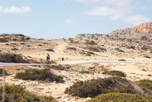 Cyprus nature in summer. Deserted area with wild plants in summer.