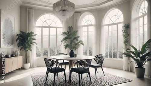 Fototapeta Naklejka Na Ścianę i Meble -  Photo interior modern design room 3d illustration