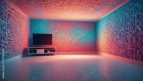 Fototapeta Naklejka Na Ścianę i Meble -  Photo interior modern design room 3d illustration