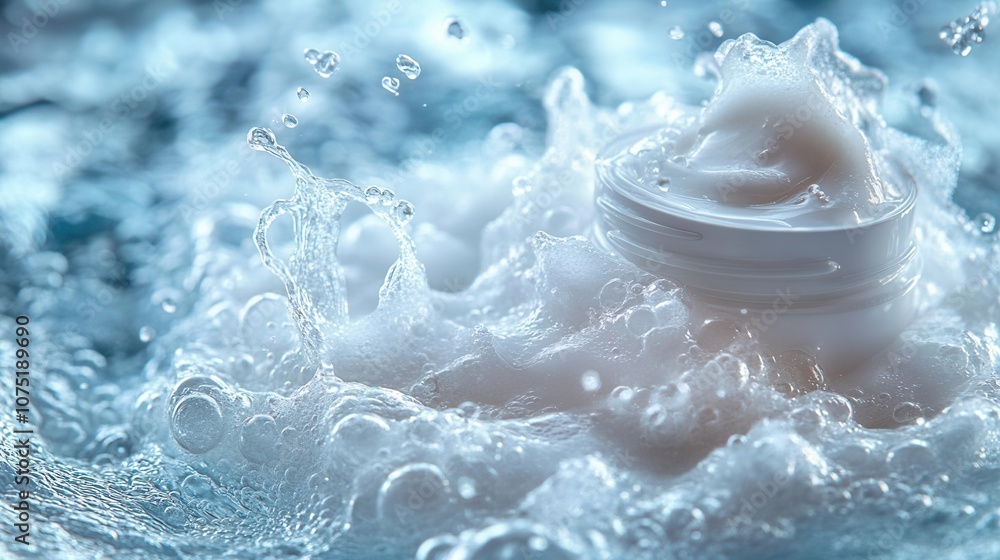 smooth texture of white hyaluronic acid gel against a soft light blue backdrop, emphasizing hydration and skincare with visible air bubbles for a refreshing aesthetic smooth texture of white hyaluronic acid gel against a soft light blue backdrop, emphasizing hydration and skincare with visible air bubbles for a refreshing aesthetic