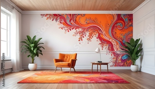Fototapeta Naklejka Na Ścianę i Meble -  Photo interior modern design room 3d illustration