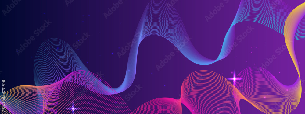 Fototapeta premium Abstract Colorful Wave on a Vibrant Background