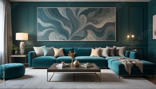 Fototapeta Naklejka Na Ścianę i Meble -  Photo interior modern design room 3d illustration