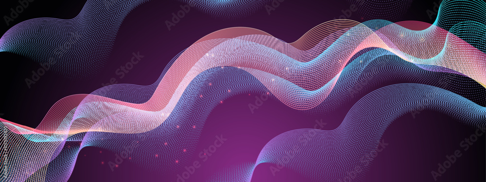 Fototapeta premium Abstract Wave Pattern in Gradient Colors on Modern Background. Ideal for modern designs, technology themes, or creative projects