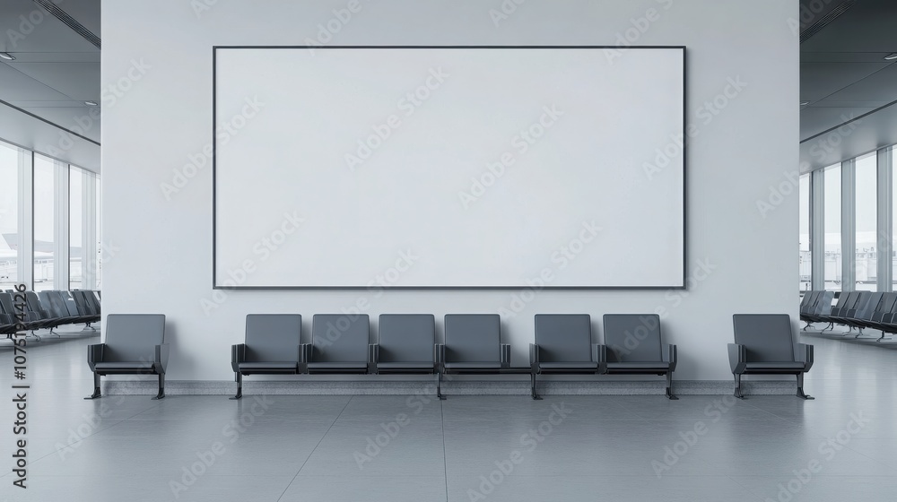 Modern waiting area with empty wall space. Modern waiting area with empty wall space.