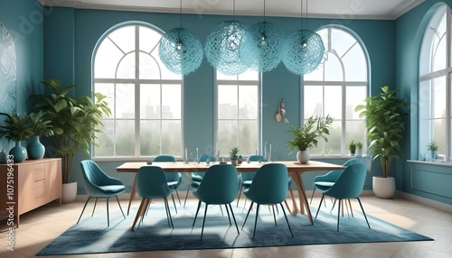 Fototapeta Naklejka Na Ścianę i Meble -  Photo interior modern design room 3d illustration