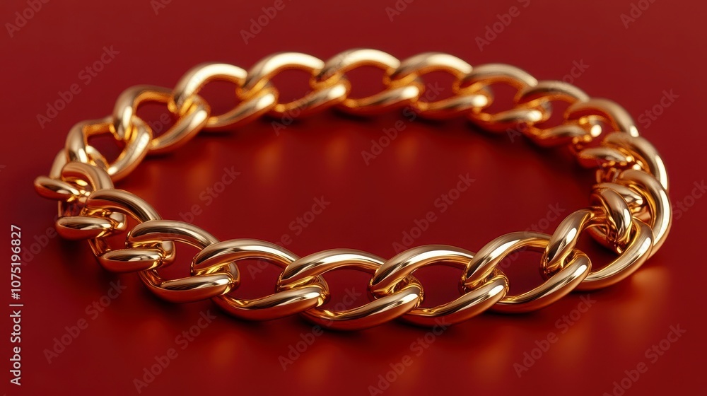 Obraz premium A gleaming gold chain bracelet with a classic design