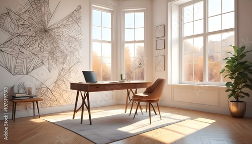 Photo interior modern design room 3d illustration