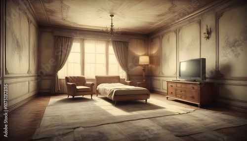 Photo interior modern design room 3d illustration