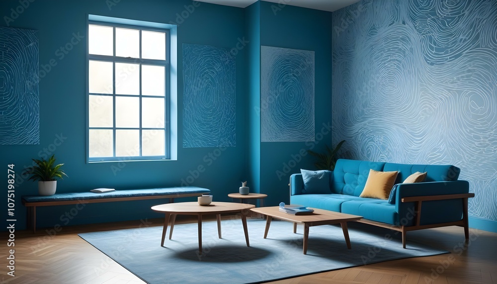 Fototapeta premium Photo interior modern design room 3d illustration