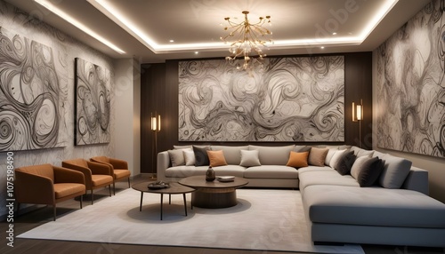 Photo interior modern design room 3d illustration