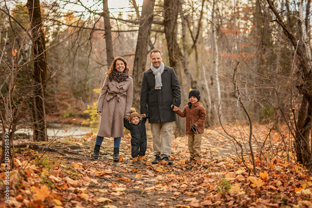 Joyful family and childs having fun, laugh and enjoy nature outdoors at autumn park. Joyful family and childs having fun, laugh and enjoy nature outdoors at autumn park.