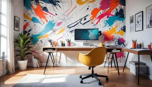 Fototapeta Naklejka Na Ścianę i Meble -  Photo interior modern design room 3d illustration