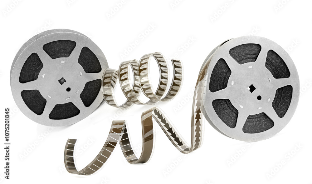 Obraz premium Set of Film strips isolated on white. Collage.