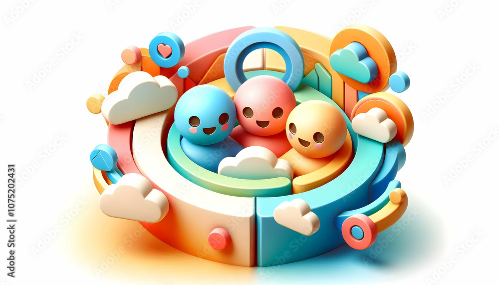 3D Soft Abstract Art Community Collaboration Concept with Overlapping Shapes and Soft Gradients Symbolizing Teamwork, Mutual Support, Digital Artwork, Ample Copy Space, Isolated Icon on White Backgrou 3D Soft Abstract Art Community Collaboration Concept with Overlapping Shapes and Soft Gradients Symbolizing Teamwork, Mutual Support, Digital Artwork, Ample Copy Space, Isolated Icon on White Backgrou