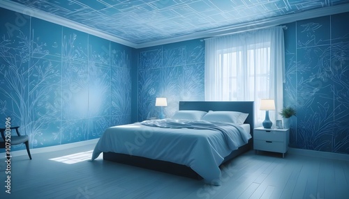 Fototapeta Naklejka Na Ścianę i Meble -  Photo interior modern design room 3d illustration