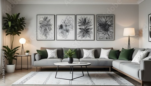 Fototapeta Naklejka Na Ścianę i Meble -  Photo interior modern design room 3d illustration