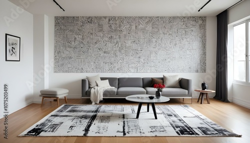 Fototapeta Naklejka Na Ścianę i Meble -  Photo interior modern design room 3d illustration