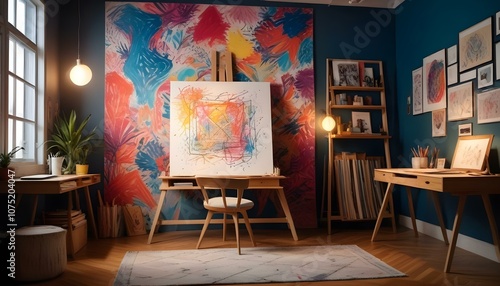 Fototapeta Naklejka Na Ścianę i Meble -  Photo interior modern design room 3d illustration