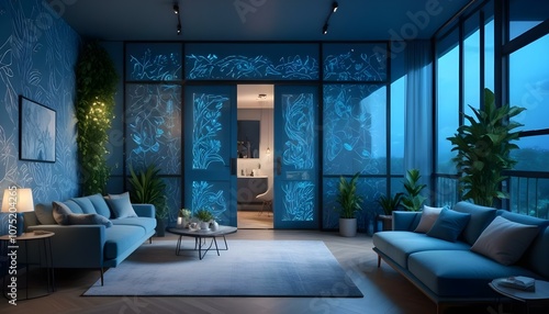 Fototapeta Naklejka Na Ścianę i Meble -  Photo interior modern design room 3d illustration